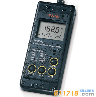 意大利HANNA(哈納) HI9063防水型便攜式溫度計