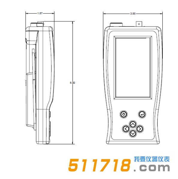 美國BELL(貝爾) 5270 5280霍爾效應(yīng)便攜式高斯計儀器尺寸.png